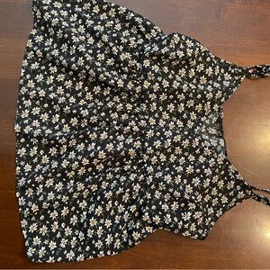 SHEIN Black Floral Sleeveless Blouse